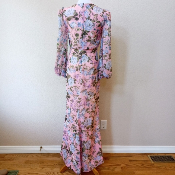 Eliza J pink and blue floral blouston maxi dress - Picture 7 of 9